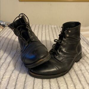 Black Lace-Up Ankle Boots